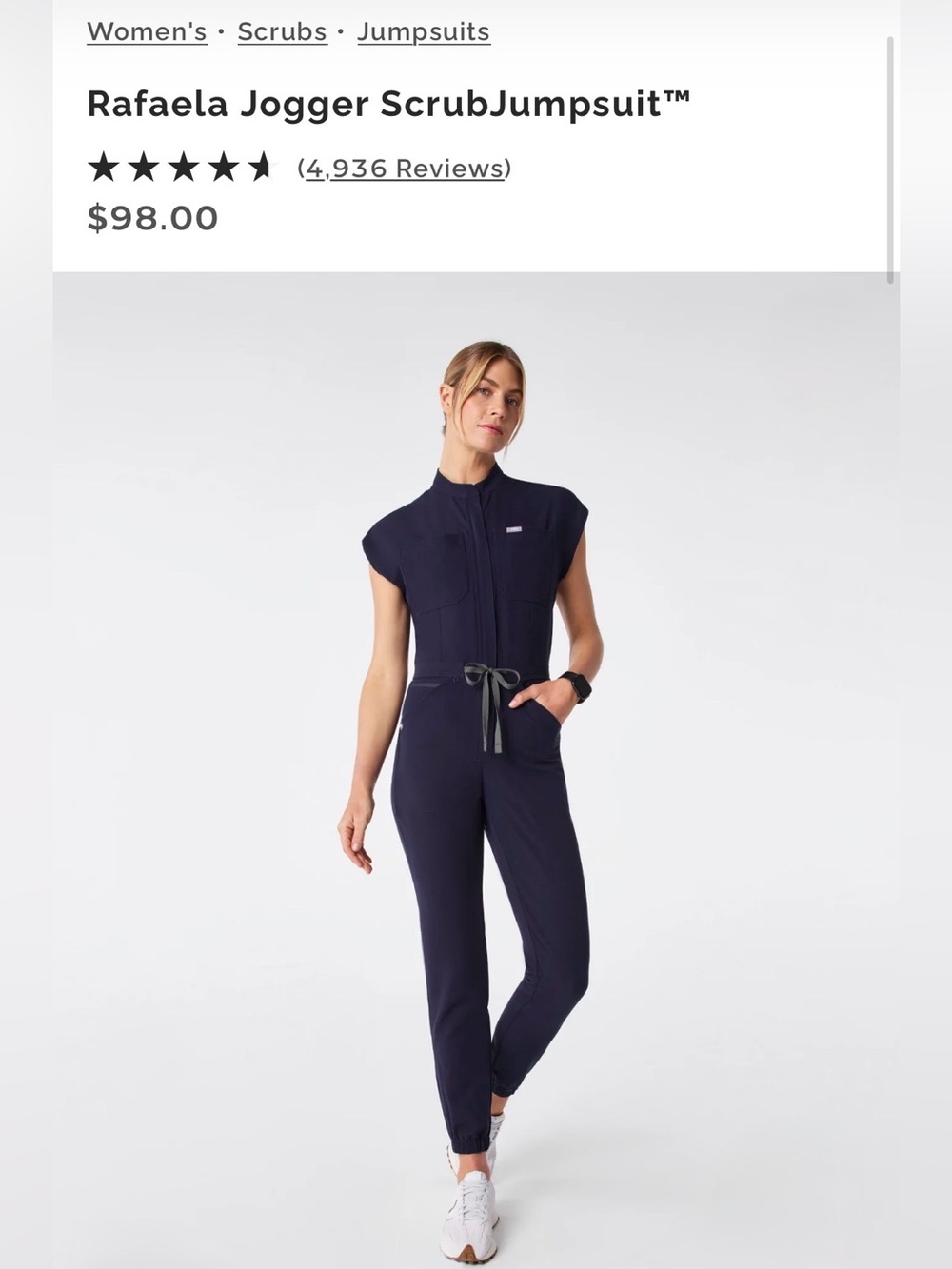 Figs Jumpsuit Womens Small Rafaela Jogger ScrubJumpsuit Blue Scrub Medical